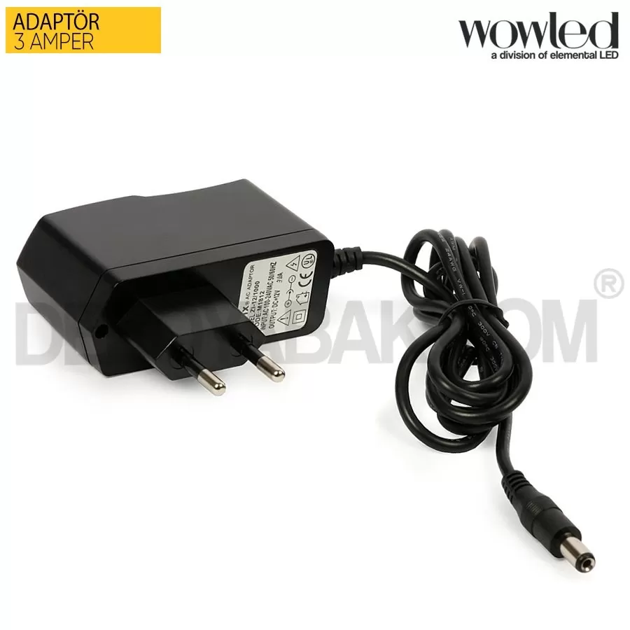 12 Volt 3 Amper Plastik Kasa Adaptör