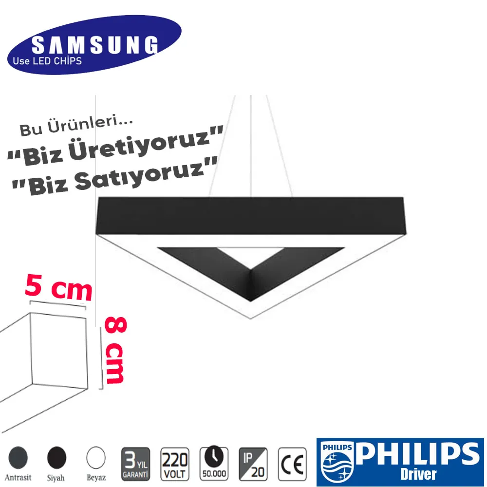 Üçgen Sarkıt  Linear Armatür ( DEMON )