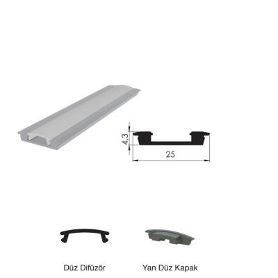 300 Cm Alüminyüm Barled (Çubuk) Boş Kasa Profili Sıva Altı