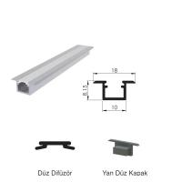 300 Cm Alüminyüm Barled (Çubuk) Boş Kasa Profili Sıva Altı