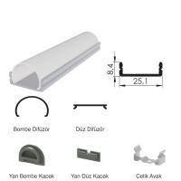 300 Cm Alüminyüm Barled (Çubuk) Boş Kasa Profili Sıva Üstü