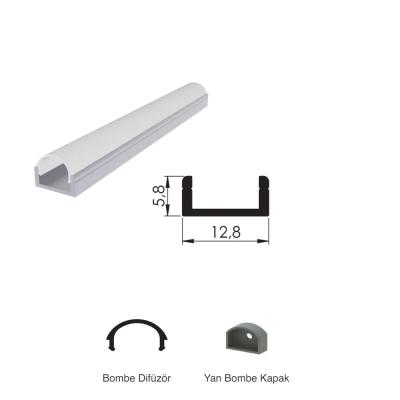 300 Cm Alüminyüm Barled (Çubuk) Boş Kasa Profili Sıva Üstü