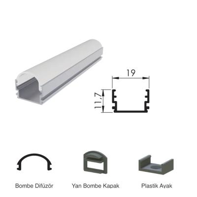 300 Cm Alüminyüm Barled (Çubuk) Boş Kasa Profili Sıva Üstü
