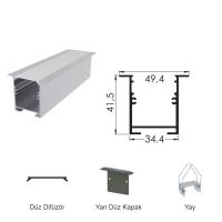 300 Cm Alüminyüm Sıva Altı Led Linear Boş Kasa Profil