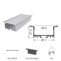 300 Cm Alüminyüm Sıva Altı Led Linear Boş Kasa Profil
