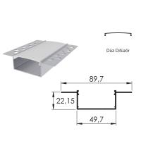 300 Cm Alüminyüm Sıva Altı Led Trimless Boş Kasa Profil