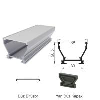 300 Cm Alüminyüm Sıva Üstü Led Linear Boş Kasa Profil