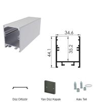 300 Cm Alüminyüm Sıva Üstü Led Linear Boş Kasa Profil