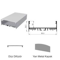 300 Cm Alüminyüm Sıva Üstü Led Linear Boş Kasa Profil