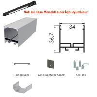 300 Cm Alüminyüm Sıva Üstü Led Linear Mercekli Boş Kasa Profil