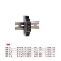 HDR-15-12 Meanwell  15 Watt 12 Vdc 1.25 Amper Plastik Kasa Ray Tipi Güç Kaynağı