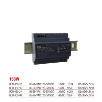 HDR-150-15 Meanwell 150 Watt 15 Vdc 9.5 Amper Plastik Kasa Ray Tipi Güç Kaynağı