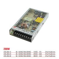 LRS-200-24 Yüksek Verimli Kapalı Tip 200 Watt 24 Vdc 8.8 Amper Güç Kaynağı