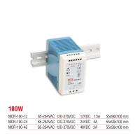 MDR-100-48 Meanwell 100 Watt 48 Vdc 2 Amper Plastik Kasa Ray Tipi Güç Kaynağı