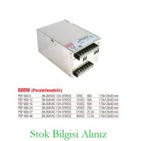 Meanwell PSP-600-15 Yüksek Verimli 600 Watt Paralellenebilir 15 Vdc 40 Amper Standart Güç Kaynağı