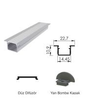 300 Cm Alüminyüm Barled (Çubuk) Boş Kasa Profili Sıva Altı