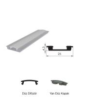 300 Cm Alüminyüm Barled (Çubuk) Boş Kasa Profili Sıva Altı