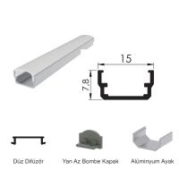 300 Cm Alüminyüm Barled (Çubuk) Boş Kasa Profili Sıva Üstü