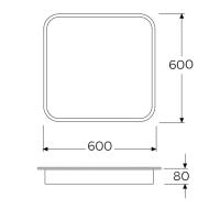 Gecem Lighting TSE BELGELİ KARBA 60cm 60w Dörtgen Sıva Üstü Armatür