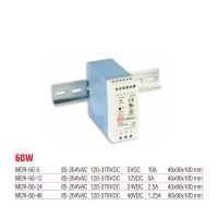 MDR-60-12 Meanwell 60 Watt 12 Vdc 5 Amper Plastik Kasa Ray Tipi Güç Kaynağı