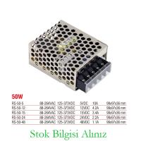 Meanwell RS-50-24 Yüksek Verimli 50 Watt 24 Vdc 2.2 Amper Standart Güç Kaynağı