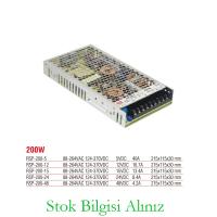 Meanwell RSP-200-5 Yüksek Verimli 200 Watt 5 Vdc 40 Amper Standart Güç Kaynağı