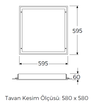 Gecem Lighting TSE BELGELİ STERA 60×60 36W Sıva Altı Temperli Camlı Ameliyathane Armatürleri
